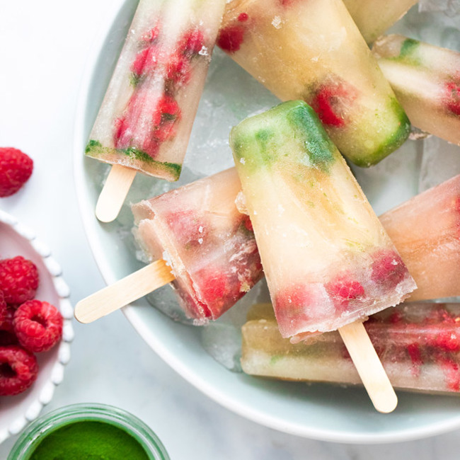 Barley Grass Coconut Water Popsicles