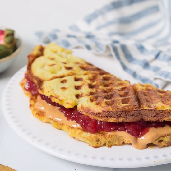Peanut Butter & Jelly Waffle Sandwich