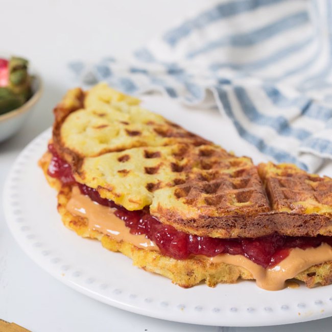 Peanut Butter & Jelly Waffle Sandwich