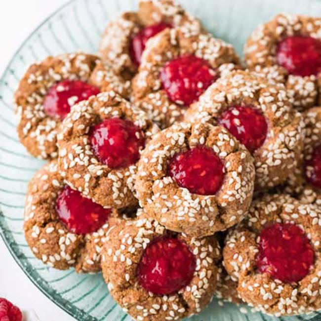 Raspberry Thumbprint Cookies