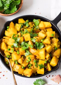 Curried Potato, Pea & Cilantro Hash