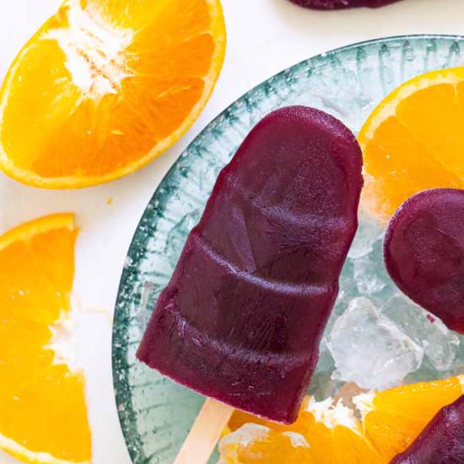 Wild Blueberry & Orange Juice Popsicles